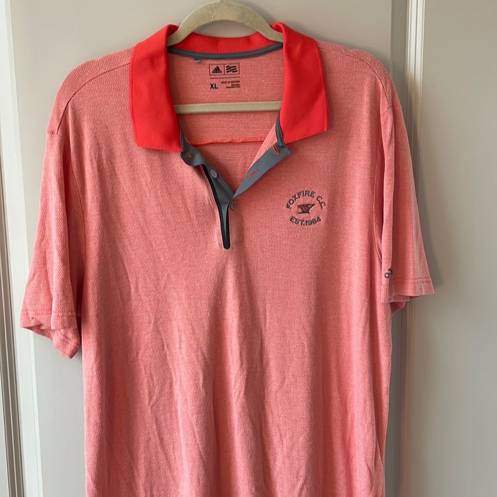 Adidas golf foxfire C.C. Orange knit polo